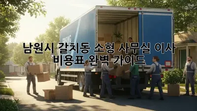 남원시 갈치동 소형 사무실 이사 비용표 완벽 가이드